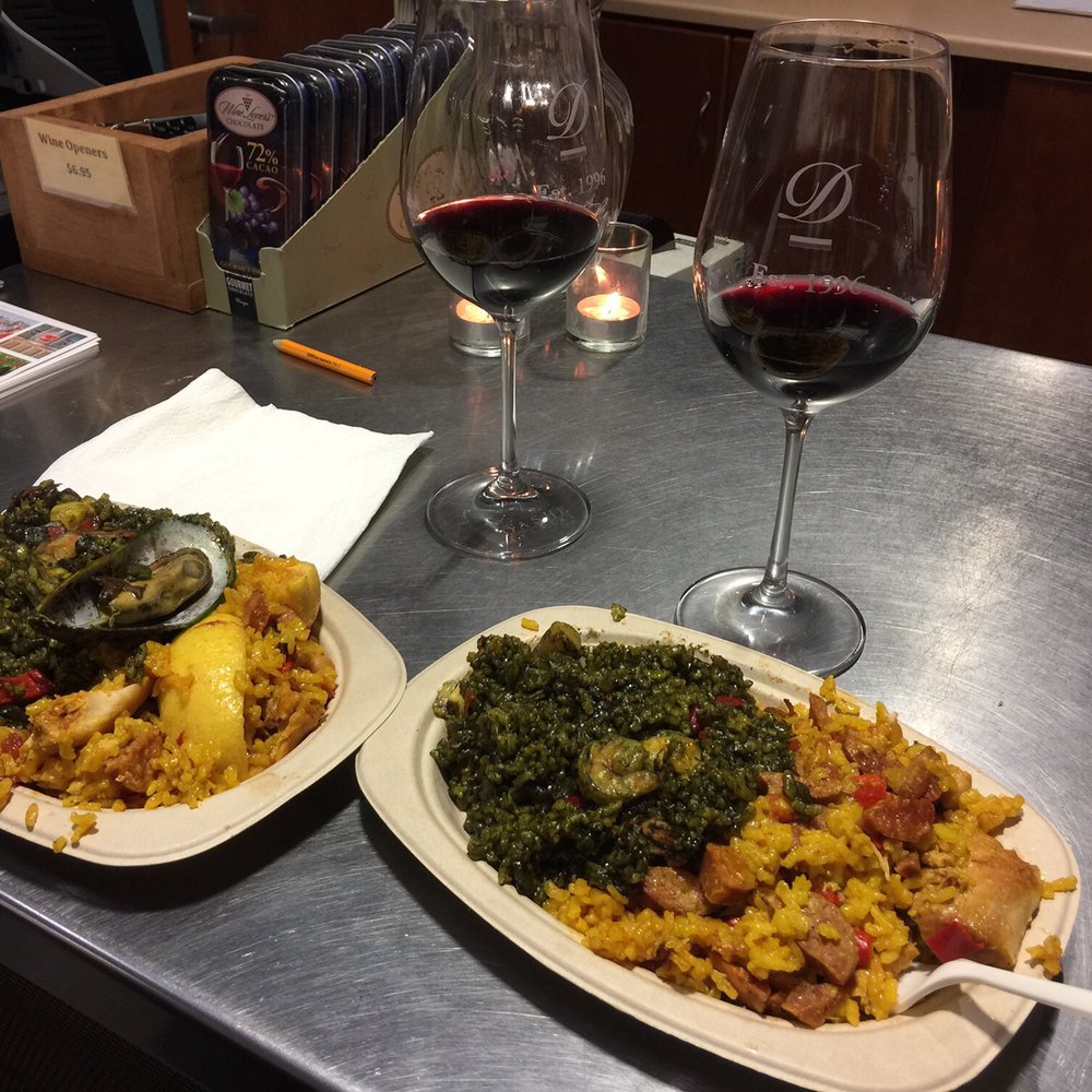Dashe Cellars - Seafood and chicken paella with a nice glass of Dry Creek Zin - Wine Bars Near Me - Alameda, California