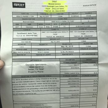 Southwest Auto Tow - The tow order I was given only after I went to your lot to get it. Not my car or plate number on there. - Automotive Near Me - Dallas, Texas Southwest Auto Tow - The tow order I was given only after I went to your lot to get it. Not my car or plate number on there. - Automotive Near Me - Dallas, Texas