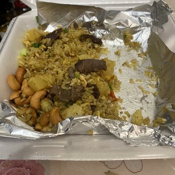 City Corner 2 - 4 bites eaten out the pineapple fried rice with beef - Thai Near Me - Roanoke, Virginia