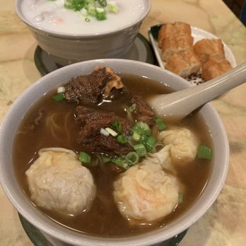 Mike's Noodle House - Mixed Meat Congee & Wonton And Beef Brisket Noodle Soup - Cantonese Near Me - Seattle, Washington