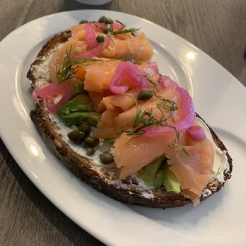 CafeInn - Salmon Avocado Open Toast Sandwich - Cafes Near Me - Jericho, New York