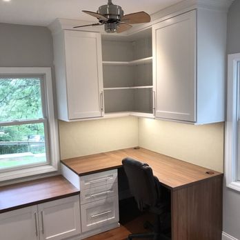 California Closets - Fairfield - Custom-designed office with lighting & storage. - Interior Design Near Me - Fairfield, New Jersey California Closets - Fairfield - Custom-designed office with lighting & storage. - Interior Design Near Me - Fairfield, New Jersey