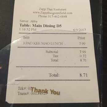Zapp Thai Restaurant - Thai Near Me - Greenfield, Indiana