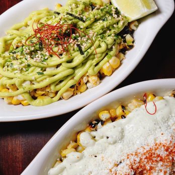 Sweet Talk - Avocado Cream, Furikake, and Chili Threads Elotes, Garlic Aioli, Chili Powder, and Queso Fresco Elotes - Cocktail Bars Near Me - Brooklyn, New York