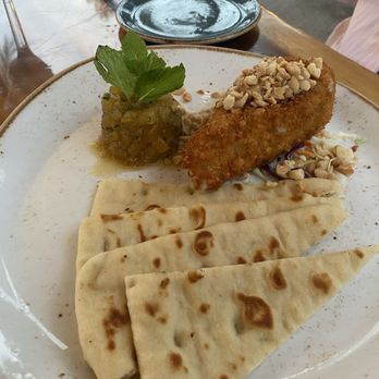 Holoholo Grill - Fried Brie cheese w pita bread and pineapple chutney.  Very tasty. - Hawaiian Near Me - Koloa, Hawaii