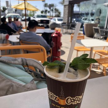 Philz Coffee - Mint mojito with almond milk at the outside seating - Coffee & Tea Near Me - La Jolla, California Philz Coffee - Mint mojito with almond milk at the outside seating - Coffee & Tea Near Me - La Jolla, California