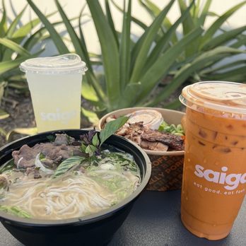 Saiga Vietnamese Eatery - Chicken Vermicelli with Egg Roll - Vietnamese Near Me - Irvine, California