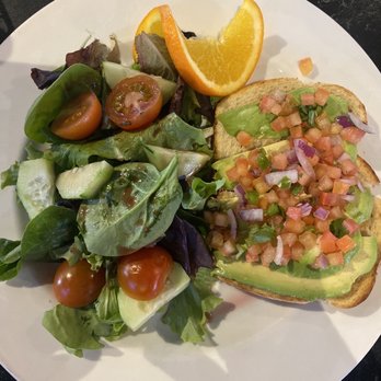 Streamliner Lounge - Avocado toast with side salad - Lounges Near Me - Orange, California Streamliner Lounge - Avocado toast with side salad - Lounges Near Me - Orange, California