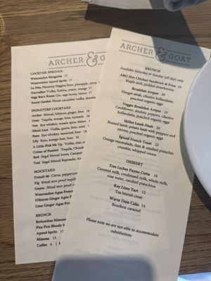 Menu photo 1 Archer & Goat New York, NY