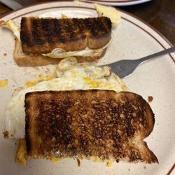 Four Keys Restaurant - Burnt wheat toast. But I ordered Rye.