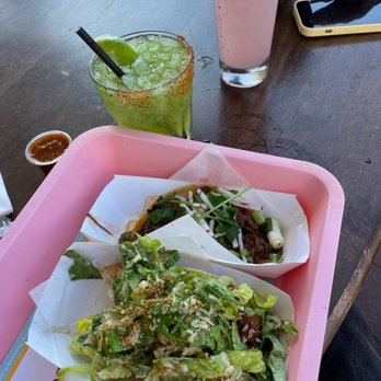 Chicas Tacos - Beer Battered Fish Taco and Slow Braised Steak Taco - Mexican Near Me - Los Angeles, California