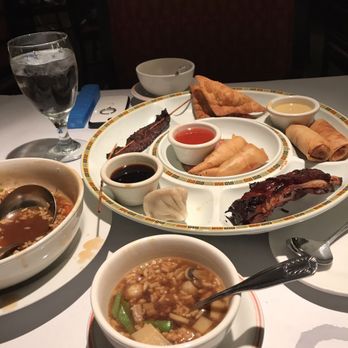 Hunan Lion - Sizzling rice soup and appetizer platter - Chinese Near Me - Columbus, Ohio Hunan Lion - Sizzling rice soup and appetizer platter - Chinese Near Me - Columbus, Ohio