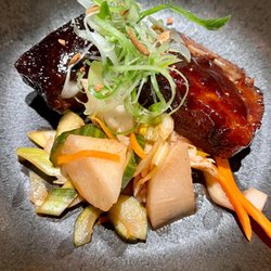 Raosted 5 spice pork ribs with kimchi pickles