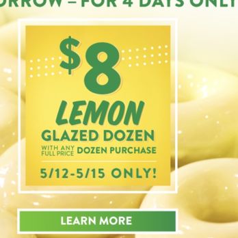 Krispy Kreme - Advertised Lemon Donut - Donuts Near Me - Ontario, California