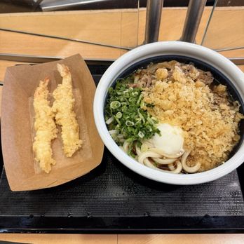 Marugame Udon - Nikutama Udon with Shrimp Tempura - Japanese Near Me - Los Angeles, California Marugame Udon - Nikutama Udon with Shrimp Tempura - Japanese Near Me - Los Angeles, California