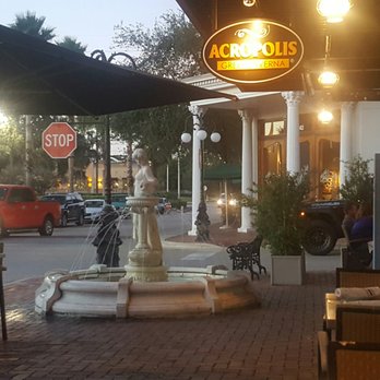 Acropolis Greek Taverna - View from side patio including a beautiful fountain - Greek Near Me - Riverview, Florida Acropolis Greek Taverna - View from side patio including a beautiful fountain - Greek Near Me - Riverview, Florida