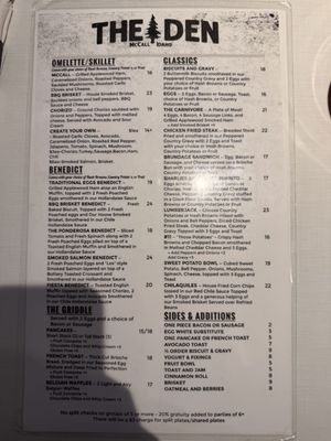 Menu photo 1 The Den On Payette McCall, ID Menu photo 1 The Den On Payette McCall, ID