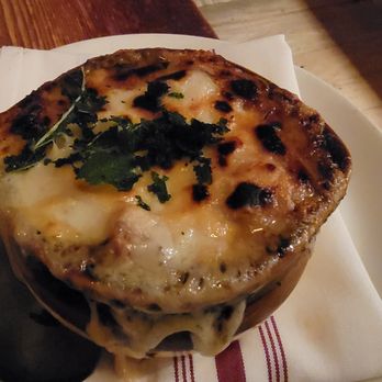 Monument Restaurant & Tavern - French onion soup - $12 as of  12/2023 - Bars Near Me - Boston, Massachusetts