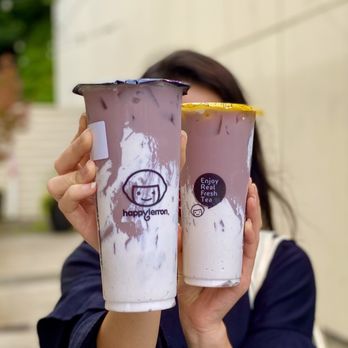 Happy Lemon - Ube Black Milk Tea w/Taro Balls - Bubble Tea Near Me - Tukwila, Washington Happy Lemon - Ube Black Milk Tea w/Taro Balls - Bubble Tea Near Me - Tukwila, Washington
