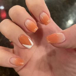 Orange white ombré dip Orange white ombré dip