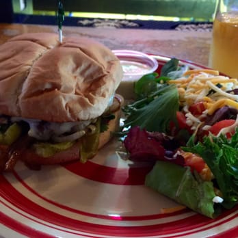 Buckhorn Bar & Grill - Mariachi Burger with side salad. YUM! - Steakhouses Near Me - Dixon, California Buckhorn Bar & Grill - Mariachi Burger with side salad. YUM! - Steakhouses Near Me - Dixon, California