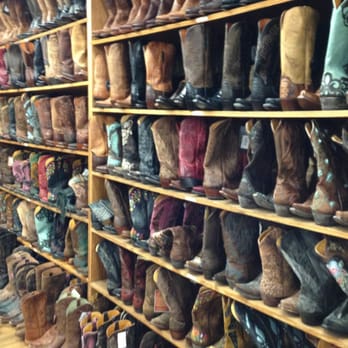Allens Boots - One of the many shelves of boots. - Shoe Stores Near Me - Austin, Texas
