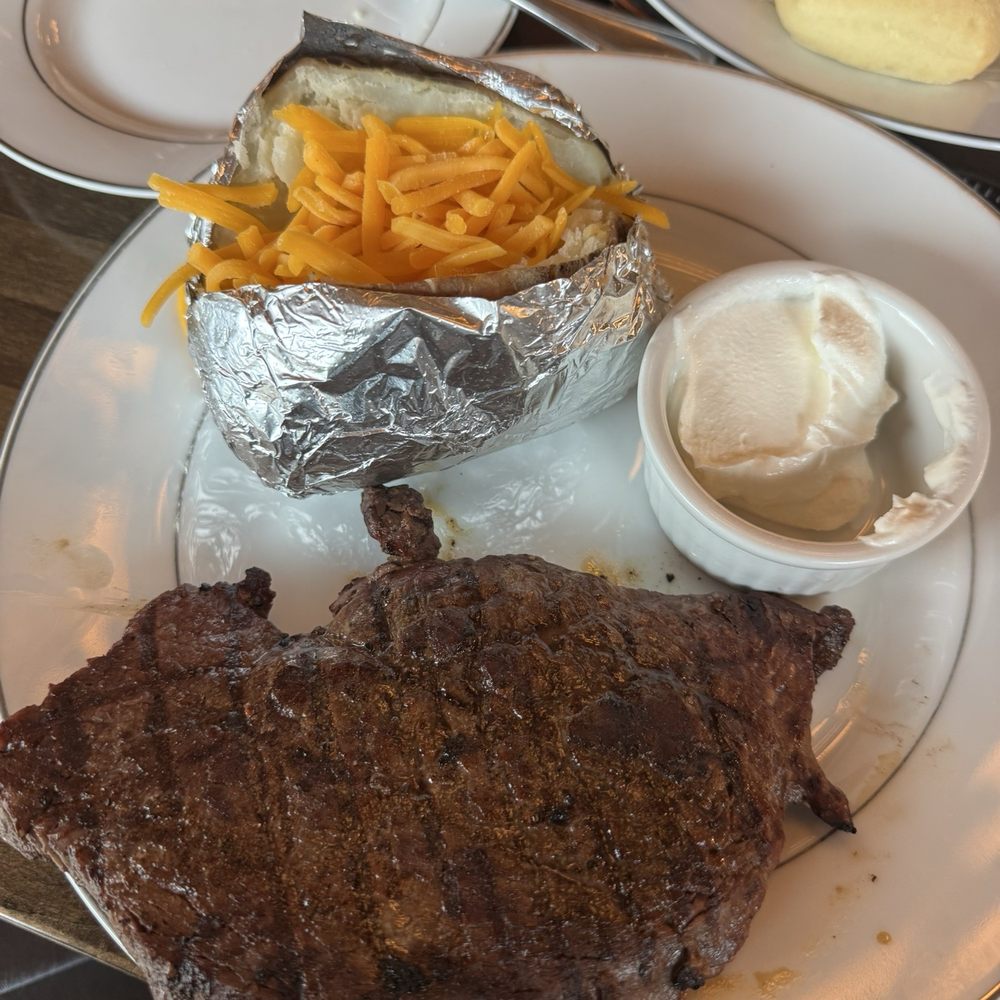 Five Spur Steakhouse - 10oz sirloin w baked potato - Seafood Near Me - Cherryville, North Carolina Five Spur Steakhouse - 10oz sirloin w baked potato - Seafood Near Me - Cherryville, North Carolina