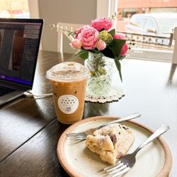 The Farm Store & Bakery - Carmel Latte & Blueberry Scone