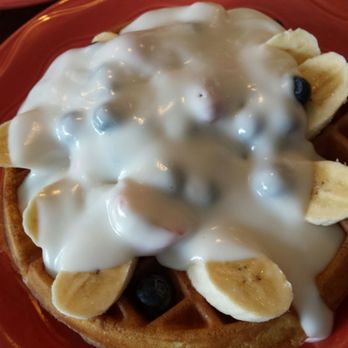 Bogart's Cafe - Hawaiian Waffle (with Haupia sauce) - Breakfast & Brunch Near Me - Honolulu, Hawaii