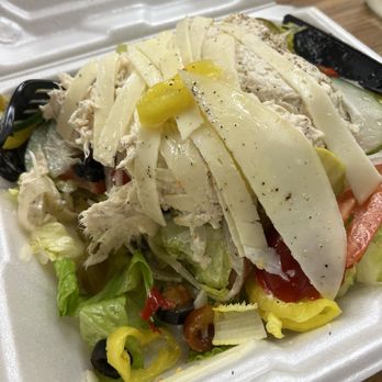 Pinho's - Chicken salad on a salad with provolone cheese - Bakeries Near Me - Oakland Park, Florida