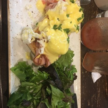 First Watch - Classic Eggs Benedict- I ordered an extra side of HOT Hollandaise sauce - Breakfast & Brunch Near Me - Winston-Salem, North Carolina