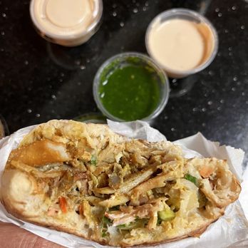 Falafel Stop - My Shawarma and the two sauces I tried - Falafel Near Me - Sunnyvale, California