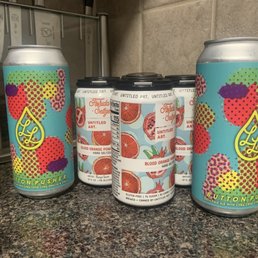 Blood Orange Pomegranate Hard Seltzer and some India Pale Ale Button Pusher