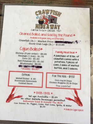 Menu photo 8 Crawfish Hideaway Baytown, TX