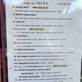 Gogi-wa - Menu - Korean Near Me - Elkton, Virginia Gogi-wa - Menu - Korean Near Me - Elkton, Virginia