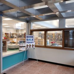 Main vestibule off of Porter Ave. There is an ongoing book sale.