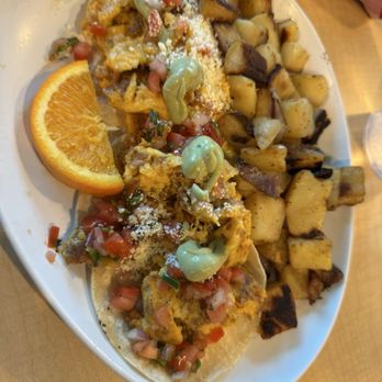 Two Chicks South - Breakfast tacos ~ pan fried sweet potatoes. - Breakfast & Brunch Near Me - Reno, Nevada Two Chicks South - Breakfast tacos ~ pan fried sweet potatoes. - Breakfast & Brunch Near Me - Reno, Nevada