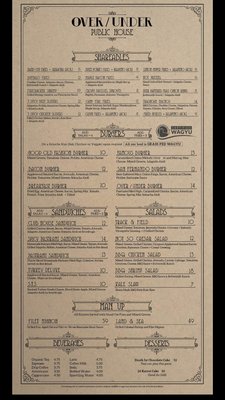 Menu photo 8 Over Under Public House Burbank, CA Menu photo 8 Over Under Public House Burbank, CA