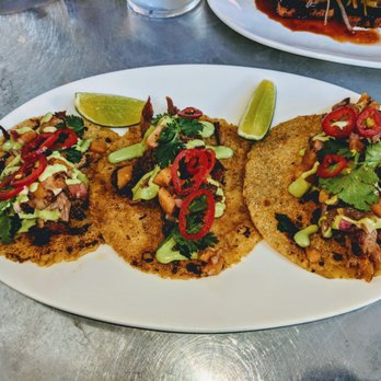 Spoon and Stable - Smoked Pork Tacos - Pineapple Salsa, Pickled Chilies, Cilantro Crema - New American Near Me - Minneapolis, Minnesota