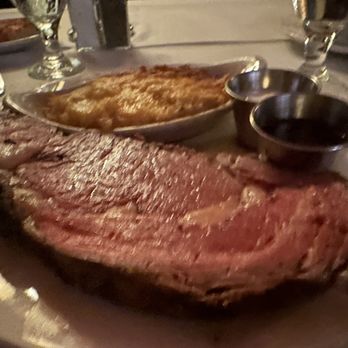 The Derby - 12 ounce prime rib medium rare with potatoes au gratin - Steakhouses Near Me - Arcadia, California