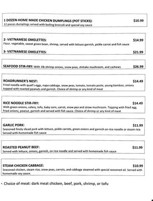 Menu photo 4 Rockin Roadrunner Canyon Lake, TX