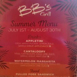 BB's Grill And Bar - Drink menu