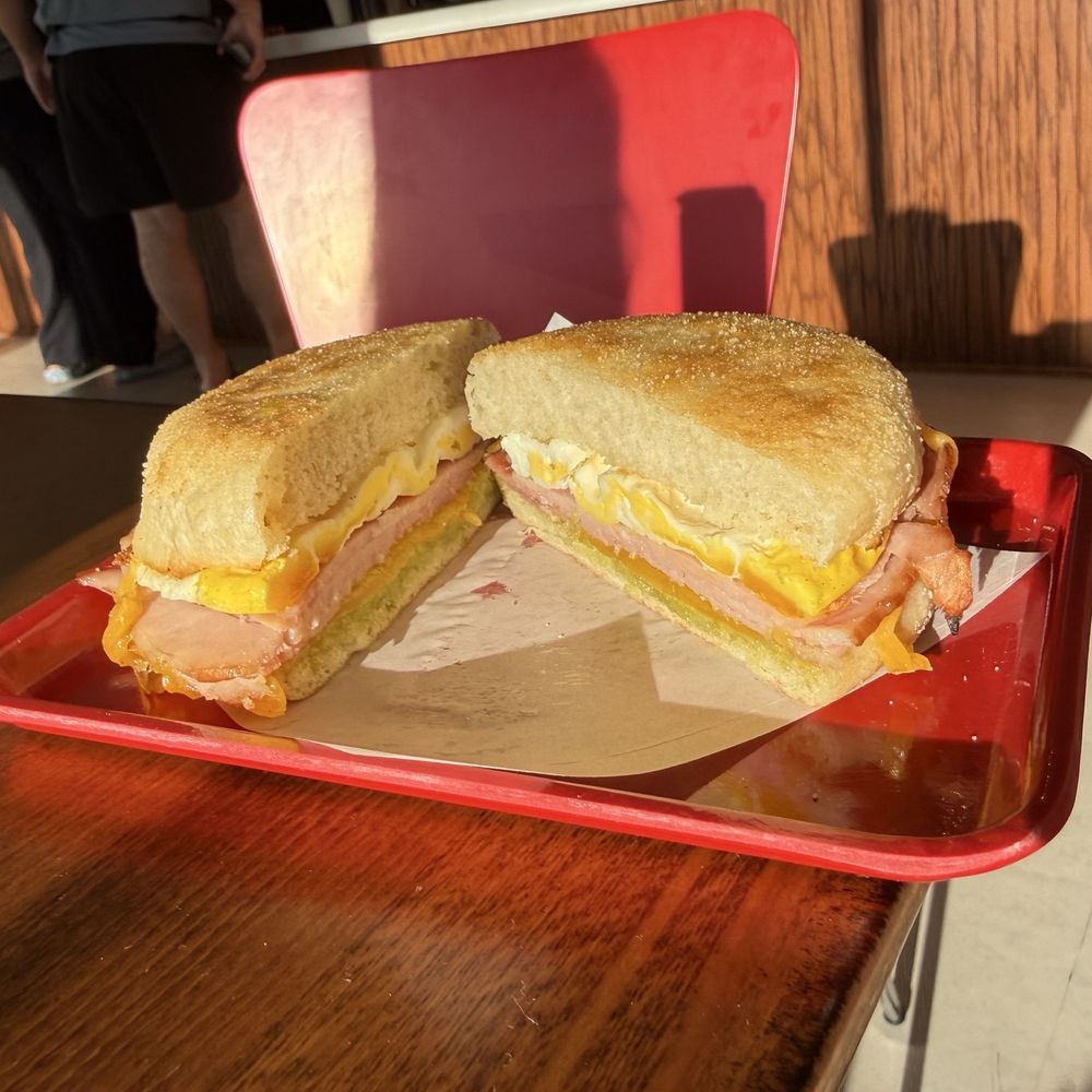 Come Back Coffee - Olympia ham breakfast sandwich, cut in half at request - Coffee & Tea Near Me - La Mesa, California