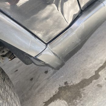 Kenyon Auto Cosmetics - Overspray still in the car and the white spot on the trim that they created with their products - Auto Detailing Near Me - Phoenix, Arizona