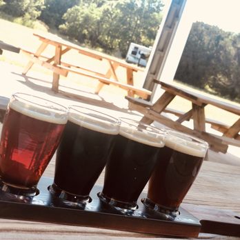 San Gabriel River Brewery - Four Beer Flight - Breweries Near Me - Liberty Hill, Texas San Gabriel River Brewery - Four Beer Flight - Breweries Near Me - Liberty Hill, Texas