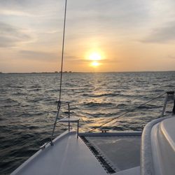 Sunset off the bow