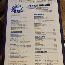 Drink menu