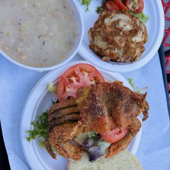 Faidley's Seafood - Soft-shell Crab Sandwich, Jumbo Lumb Crab Cake, and clams chowder - Seafood Markets Near Me - Baltimore, Maryland Faidley's Seafood - Soft-shell Crab Sandwich, Jumbo Lumb Crab Cake, and clams chowder - Seafood Markets Near Me - Baltimore, Maryland