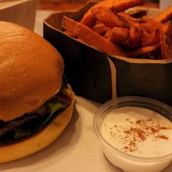 Black Label Burgers - Red Label Burger with Sweet Potato Fries