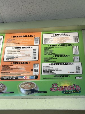 Menu photo 3 Sarai's Taco Shop Chula Vista, CA